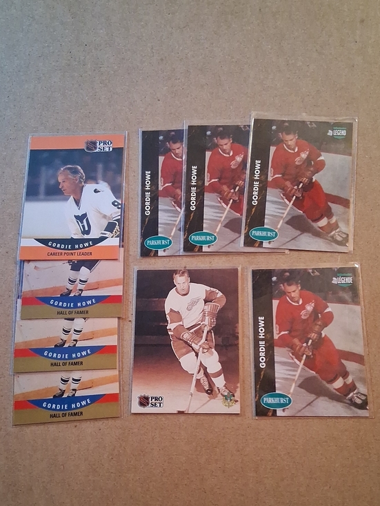 Parkhurst Other - Gordie Howe Hockey Card Lot - Multiple Vintage Cards (White, Red, Black)
